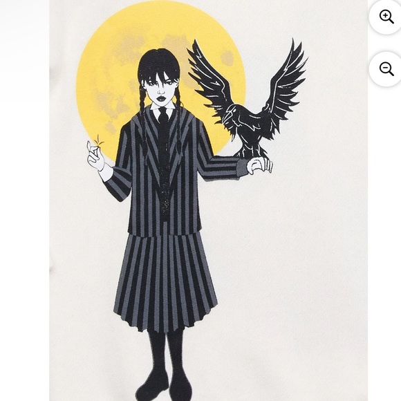 Wednesday Addams Girls Graphic Print Sweatshirt Embroidery NWT Sizes 7/8 & 14/16 - Picture 4 of 6